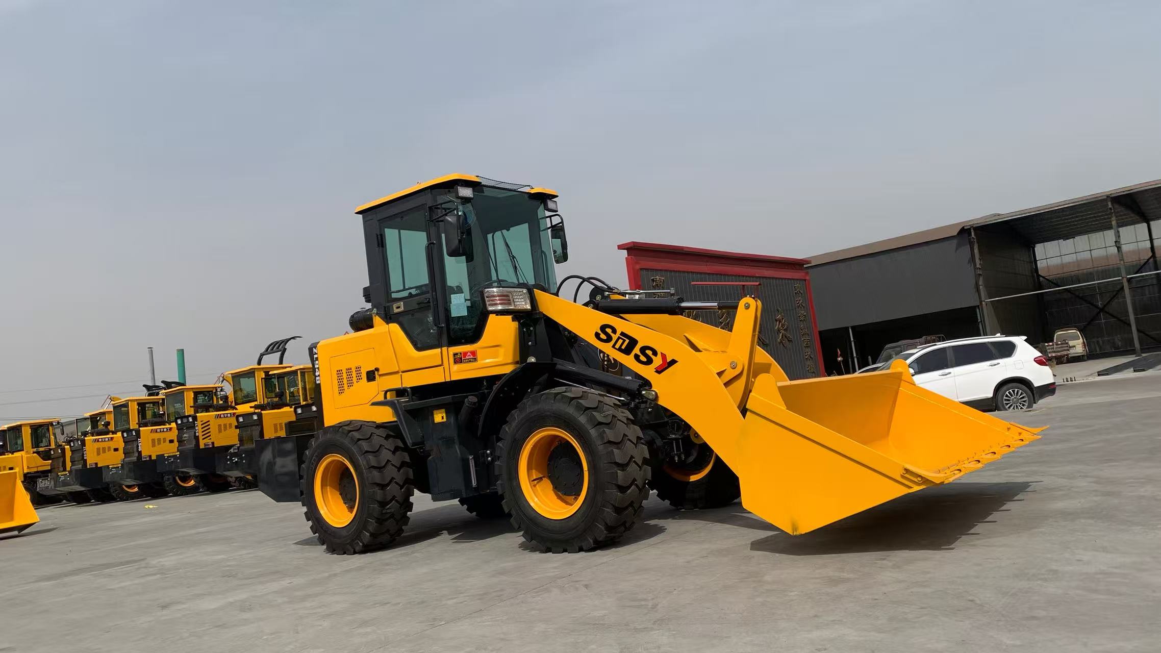 Wheel loader in yard