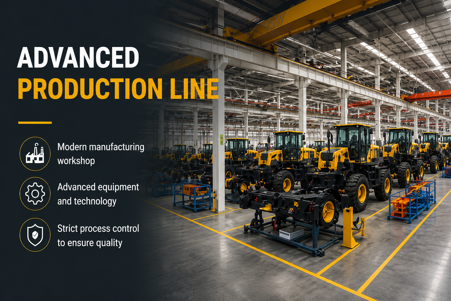 Advanced wheel loader production line and quality control